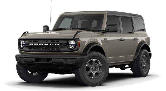 2026 Ford Bronco Big Bend in Marsh Gray — front three-quarter view