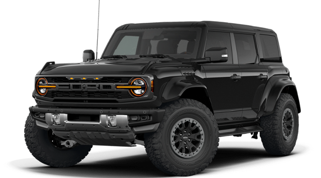 2026 Ford Bronco Raptor in Shadow Black — front three-quarter view