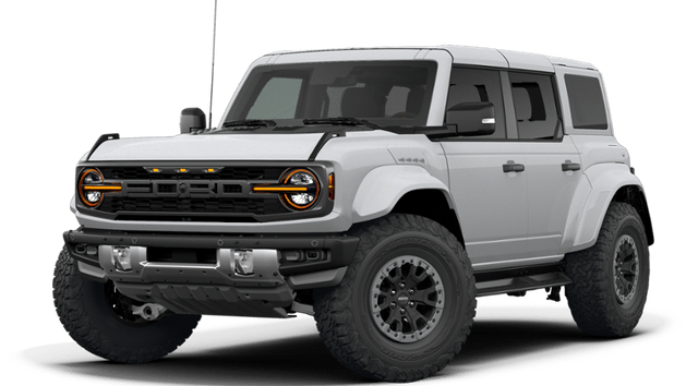 2026 Ford Bronco Raptor in Avalanche Gray — front three-quarter view