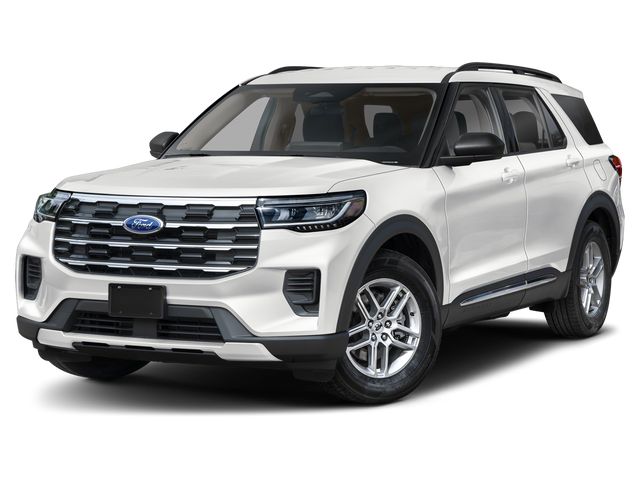 2026 Ford Explorer Active in Oxford White — front three-quarter view