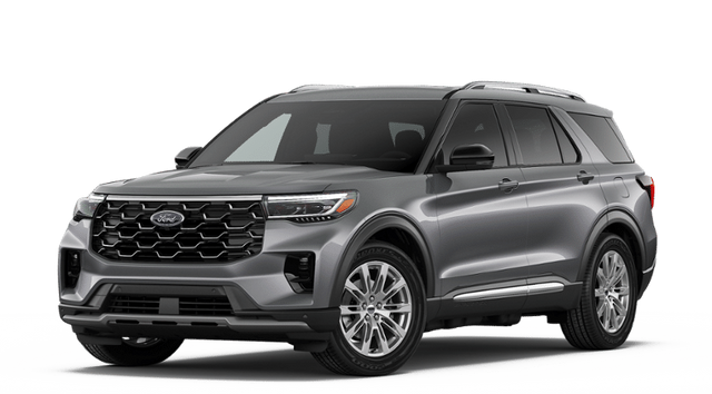 2026 Ford Explorer Platinum in Carbonized Gray Metallic — front three-quarter view