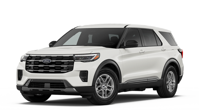 2026 Ford Explorer Active in Star White Metallic Tri-Coat — front three-quarter view