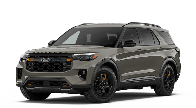 2026 Ford Explorer Tremor in Marsh Gray — front three-quarter view