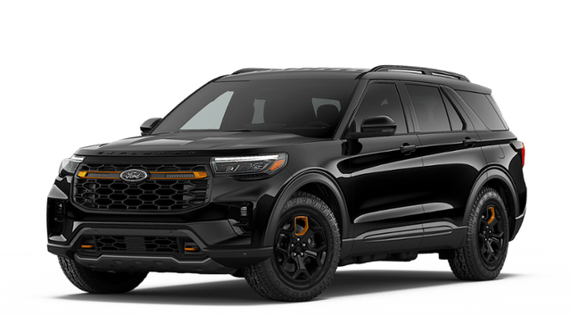 2026 Ford Explorer Tremor in Agate Black Metallic — front three-quarter view