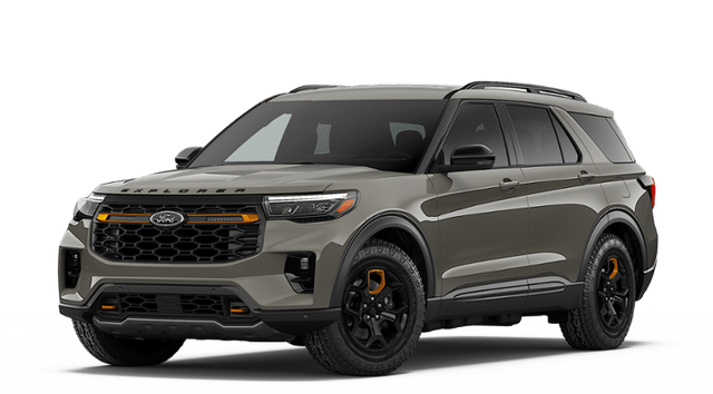 2026 Ford Explorer Tremor in Marsh Gray — front three-quarter view
