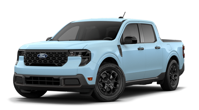 2026 Ford Maverick XLT in Light Blue — front three-quarter view
